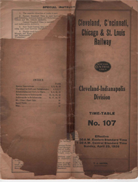 April 25, 1926 - CCC&STL - Cleveland-Indianapolis llinois Division