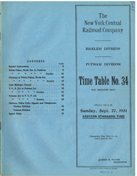 September 27, 1931 - Harlem & Putnam Divisions