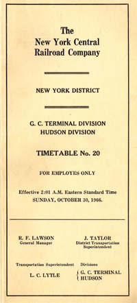 October 30, 1966 - Hudson & Grand Central Terminal Divisons
