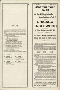 June 22, 1913 - LS&MS-RI JOINT TIMETABLE