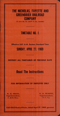 April 27, 1969 - Nicholas, Fayette & Greenbrier Railroad