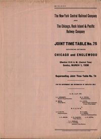 March 1, 1936 - NYC-RI JOINT TIMETABLE