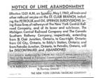 St. Clair Branch Abandonment Notice