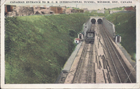 POST CARD Detroit-Windsor tunnel